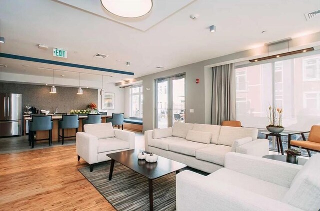 building lobby with visible vents