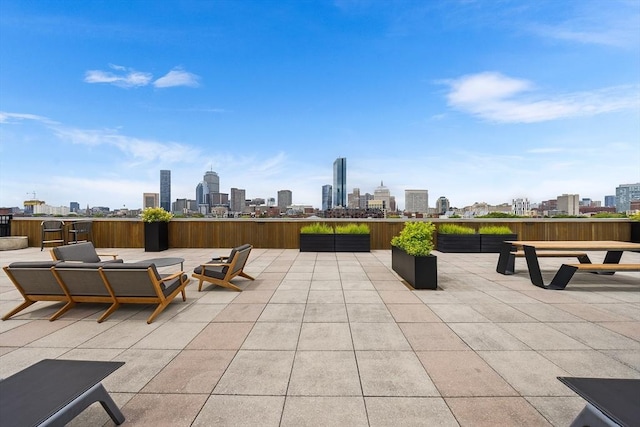 1313 Washington St Unit 309, Boston, MA 02118 - view of patio / terrace featuring a view of skyline