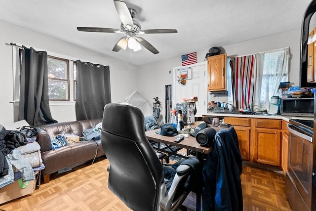 59 Harvard St, Everett, MA 02149 - office area featuring a ceiling fan