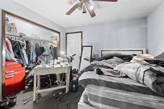 59 Harvard St, Everett, MA 02149 - carpeted bedroom with a closet and a ceiling fan
