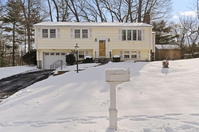 split foyer home with a garage