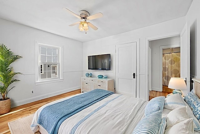 94 Clinton Rd, Weymouth, MA 02189 - bedroom with light wood-style flooring and ceiling fan