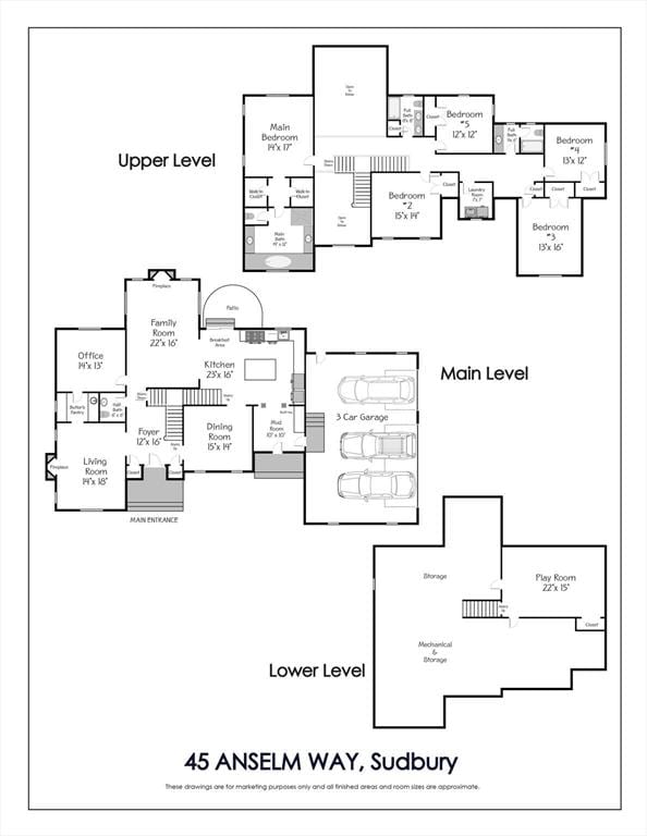 45 Anselm Way, Sudbury, MA 01776 - home floor plan