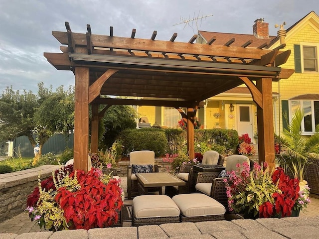 view of patio with a pergola