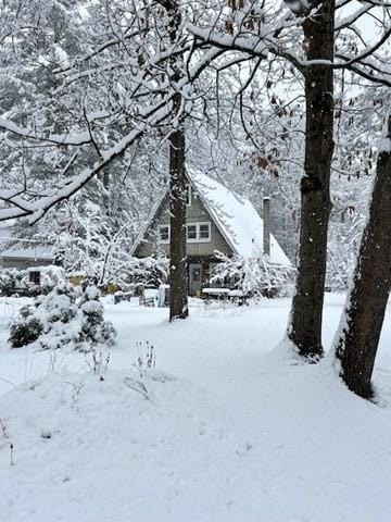 view of snowy exterior