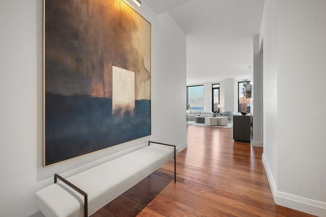 hallway featuring hardwood / wood-style floors