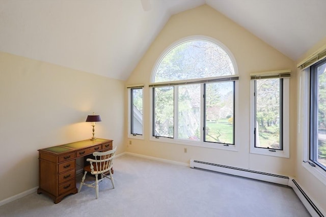 8 Fieldstone Ln, Natick, MA 01760 - office with lofted ceiling, a wealth of natural light, and light carpet