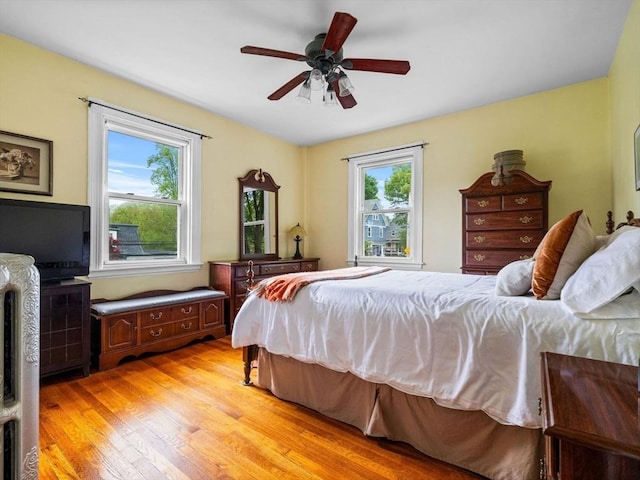 28 Albano St, Boston, MA 02131 - bedroom featuring light wood finished floors and a ceiling fan