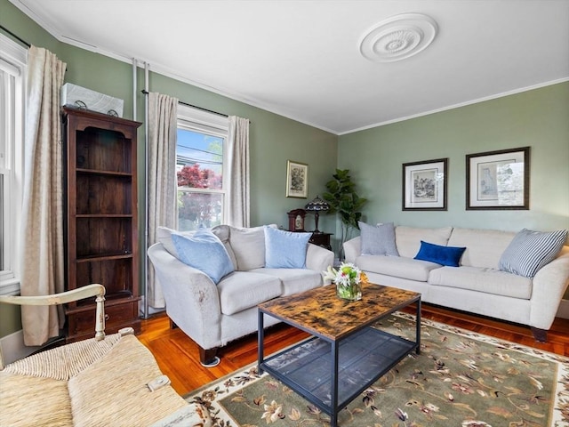 28 Albano St, Boston, MA 02131 - living room featuring wood finished floors and crown molding
