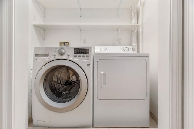 laundry room featuring washer and clothes dryer