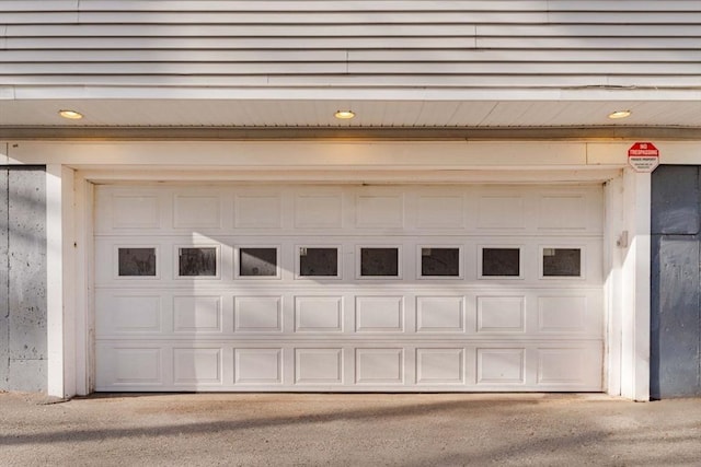 view of garage