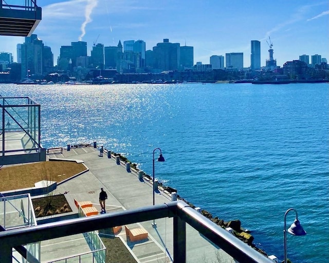 water view with a city view