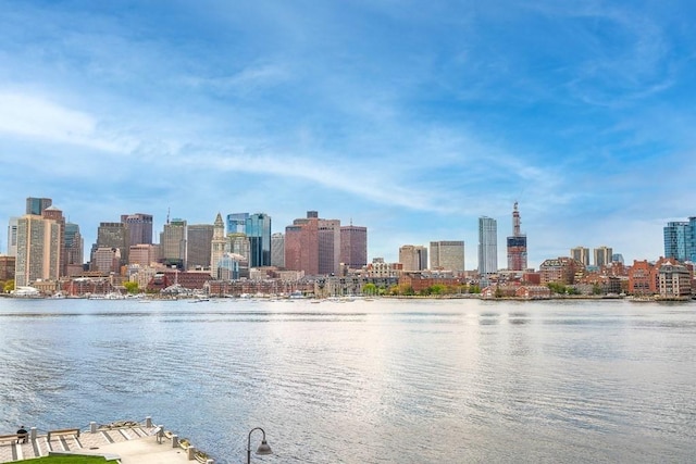 property view of water with a view of city