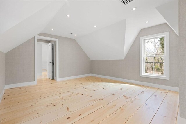 540 S Orleans, Orleans, MA 02653 - additional living space featuring light wood-type flooring, lofted ceiling, baseboards, and recessed lighting