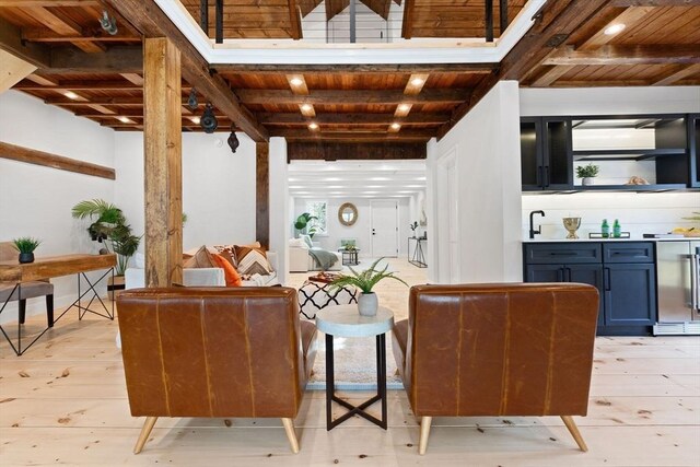 540 S Orleans, Orleans, MA 02653 - community lobby with wooden ceiling with exposed beams