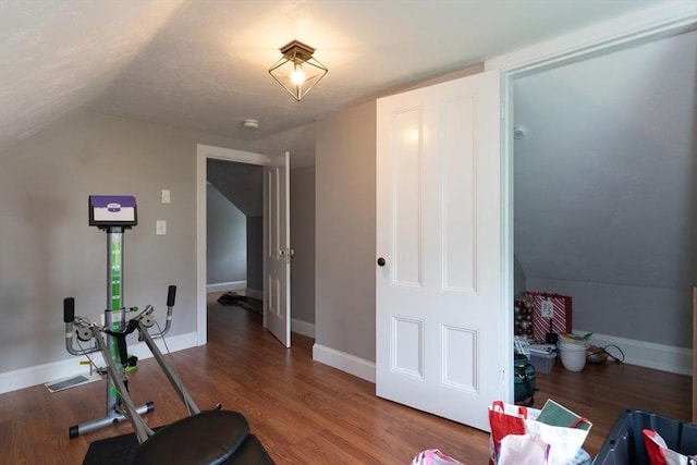 1 Commonwealth Ave, Sturbridge, MA 01518 - workout room with wood finished floors and lofted ceiling