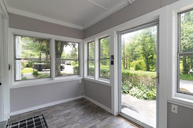 1 Commonwealth Ave, Sturbridge, MA 01518 - unfurnished sunroom featuring ornamental molding and wood finished floors