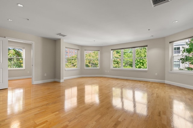 empty room featuring light wood-type flooring