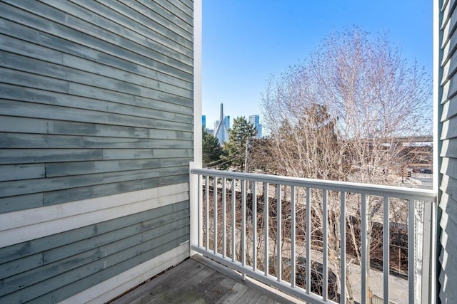 balcony with a city view