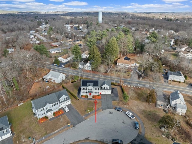 aerial view with a residential view