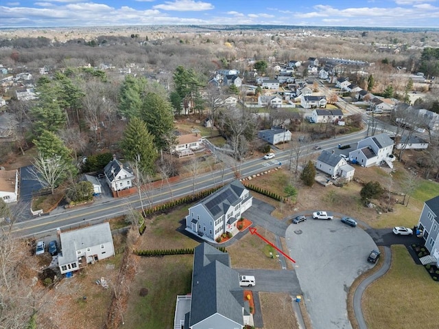 aerial view featuring a residential view