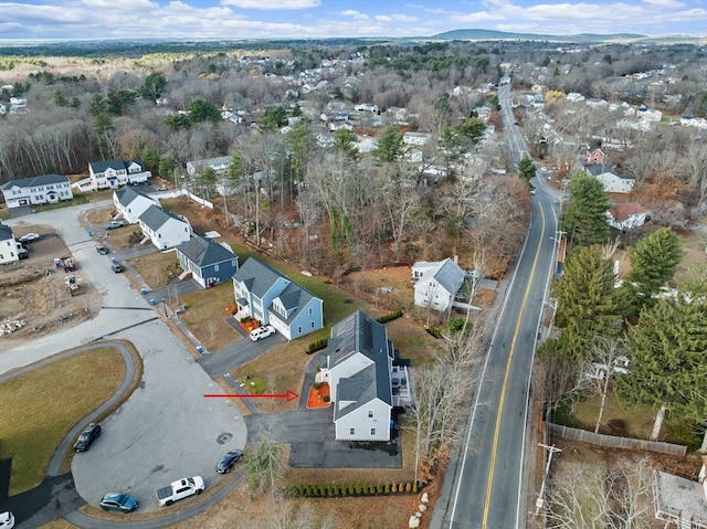 aerial view with a residential view