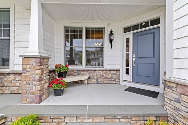 5 Diane Ter Unit 5, Scituate, MA 02066 - view of exterior entry with covered porch and stone siding