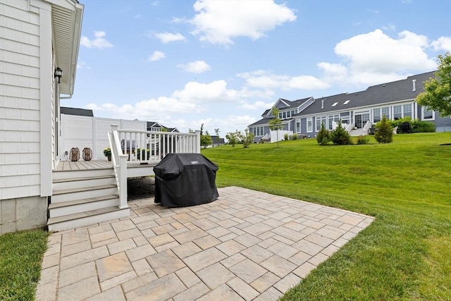 5 Diane Ter Unit 5, Scituate, MA 02066 - view of patio / terrace with grilling area, a wooden deck, and a residential view