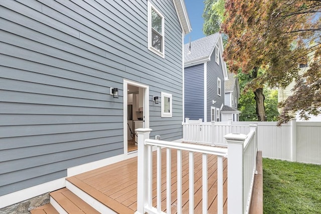 wooden deck with fence