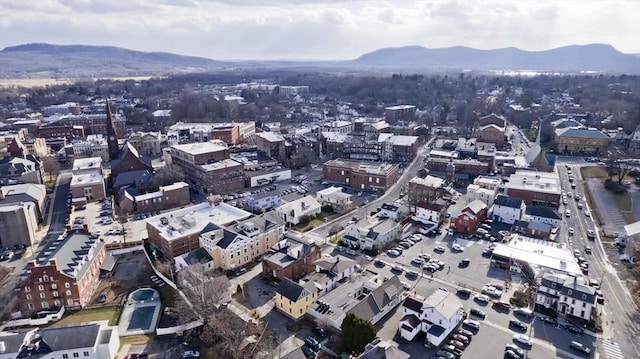 aerial view featuring a mountain view