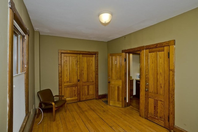 interior space with light hardwood / wood-style floors