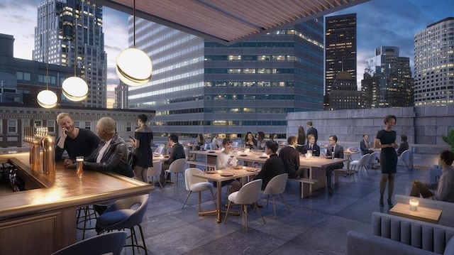 682 Atlantic Ave Unit 37J, Boston, MA 02111 - view of patio / terrace featuring a view of city