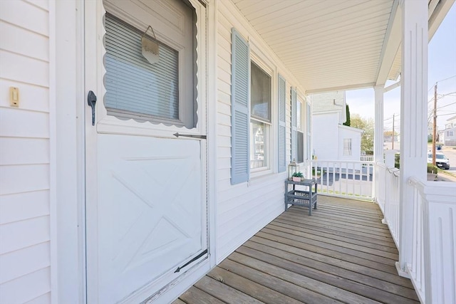wooden deck with a porch