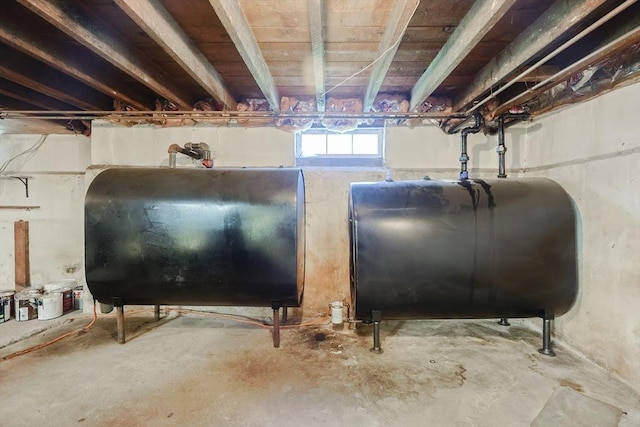 basement featuring heating fuel