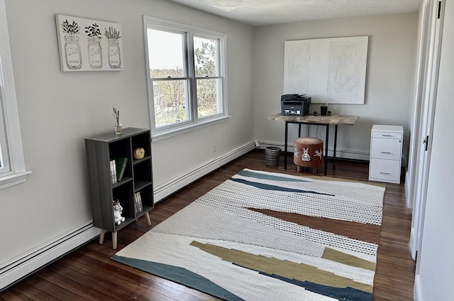 1 S Ave Unit 1, Hull, MA 02045 - home office with a baseboard radiator, a baseboard heating unit, and wood finished floors