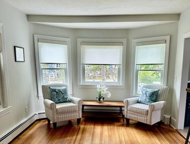 1 S Ave Unit 1, Hull, MA 02045 - sitting room with a baseboard heating unit, hardwood / wood-style floors, and a baseboard radiator