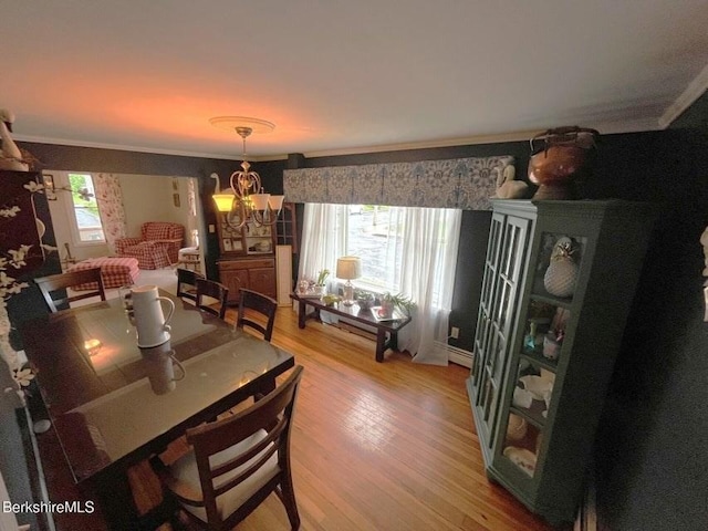 56-58 N Summer St, Adams, MA 01220 - dining room featuring a chandelier, light wood finished floors, and crown molding