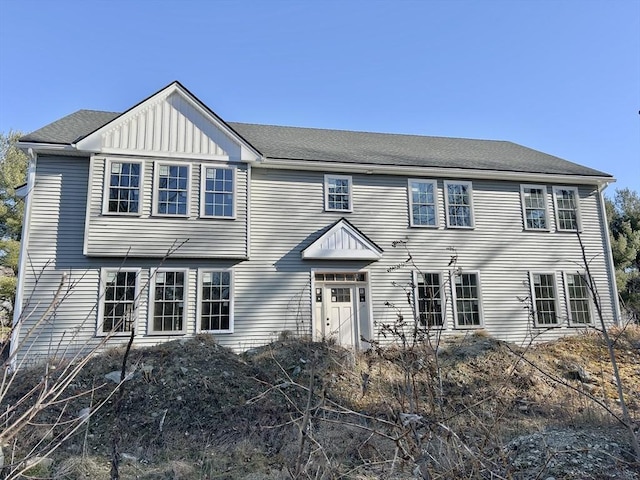 view of front facade with board and batten siding
