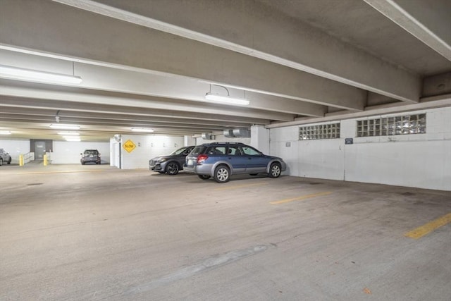 view of parking garage