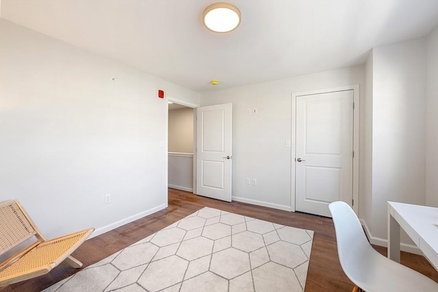 office area featuring hardwood / wood-style floors