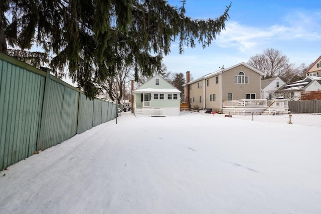 view of snowy yard