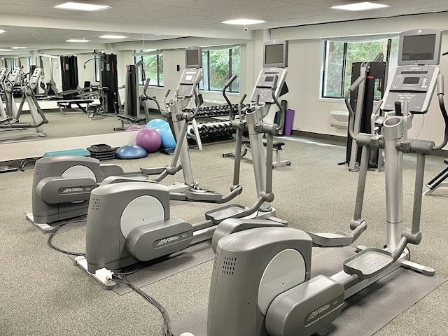 1500 Worcester Rd Unit 631, Framingham, MA 01702 - exercise room with a drop ceiling