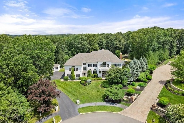 bird's eye view with a forest view