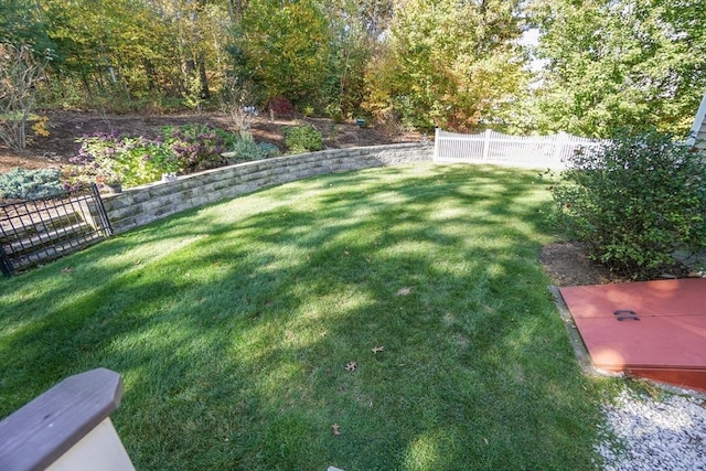 view of yard featuring fence