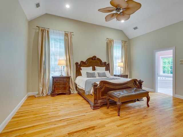 14 Nassau Dr, Winchester, MA 01890 - bedroom featuring light wood-style floors, visible vents, baseboards, and lofted ceiling