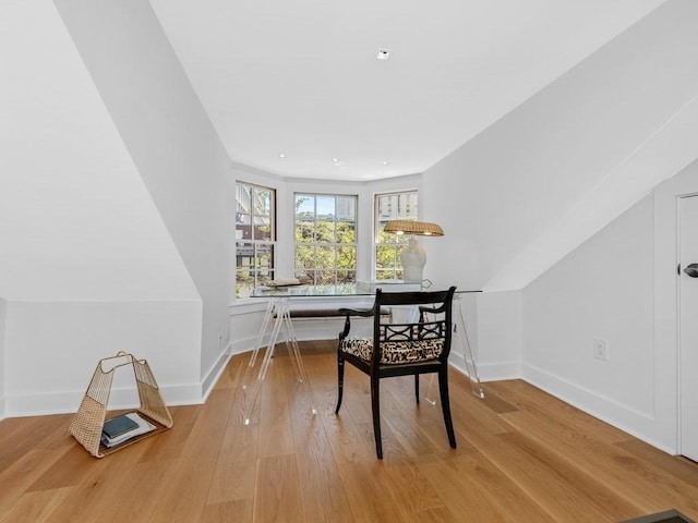 office area featuring light wood-type flooring