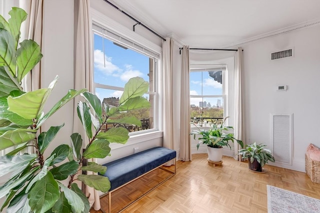 sitting room featuring visible vents