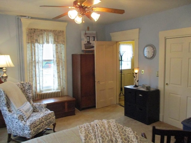 360 Russells Mills Rd, Dartmouth, MA 02748 - bedroom featuring light carpet and ceiling fan