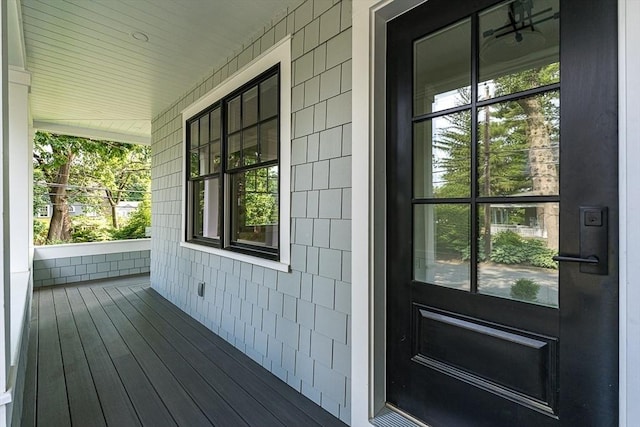 entrance to property with a porch