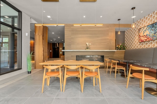 view of tiled dining room